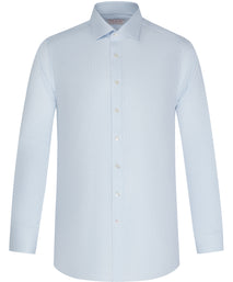 Blue Mini Check Tailored Fit Dress Shirt