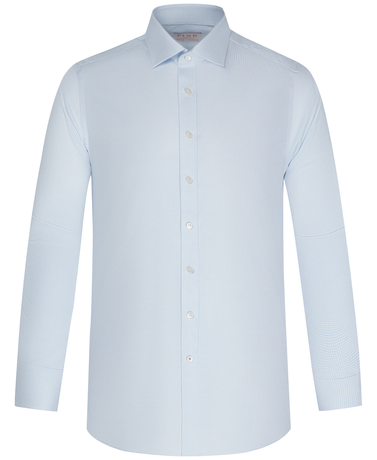 Blue Mini Check Tailored Fit Dress Shirt