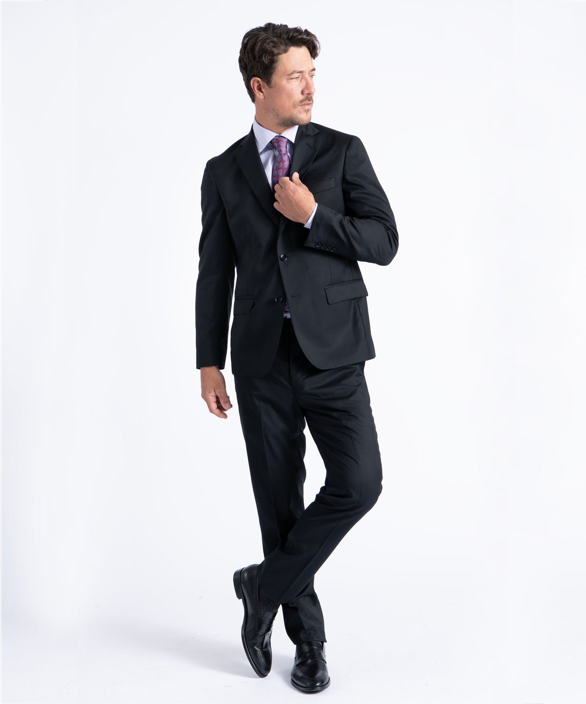Black Myles Super 110's Soft Construction Suit