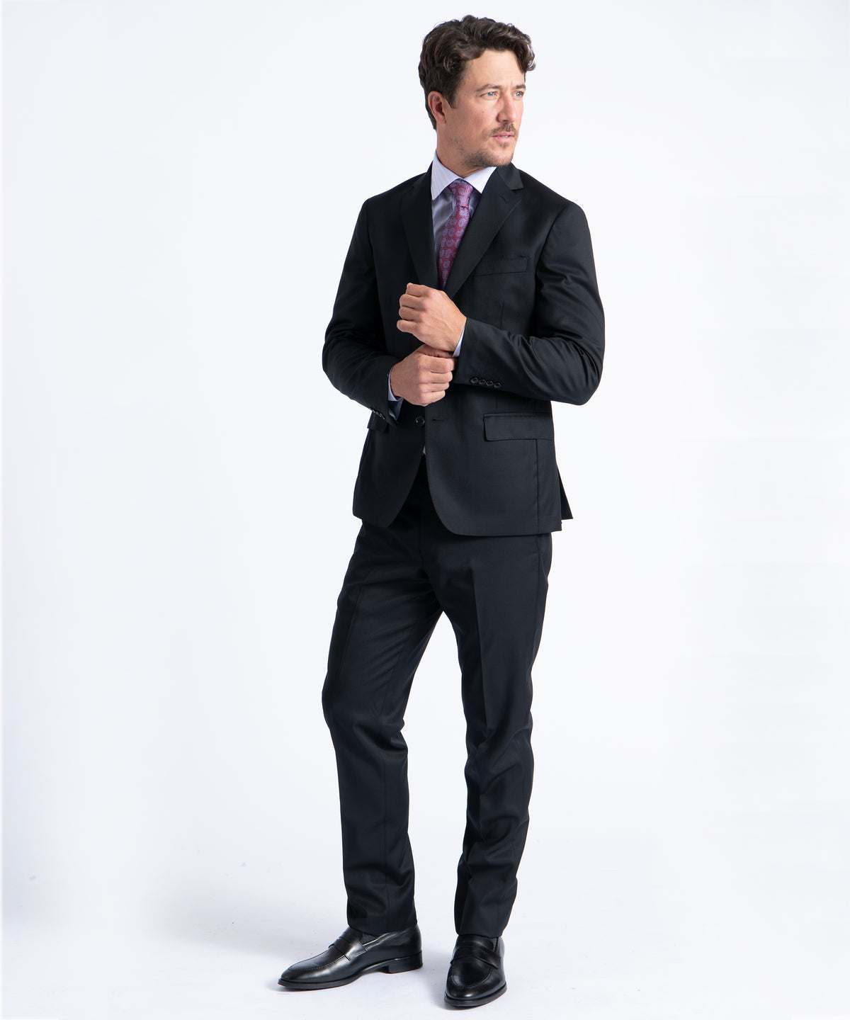 Black Myles Super 110's Soft Construction Suit