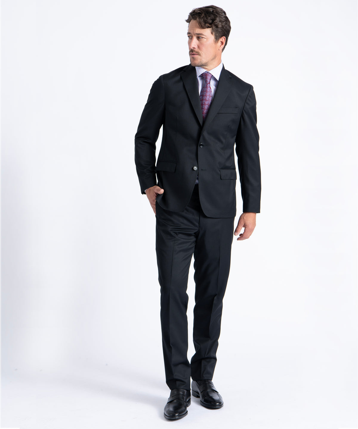 Black Myles Super 110's Soft Construction Suit