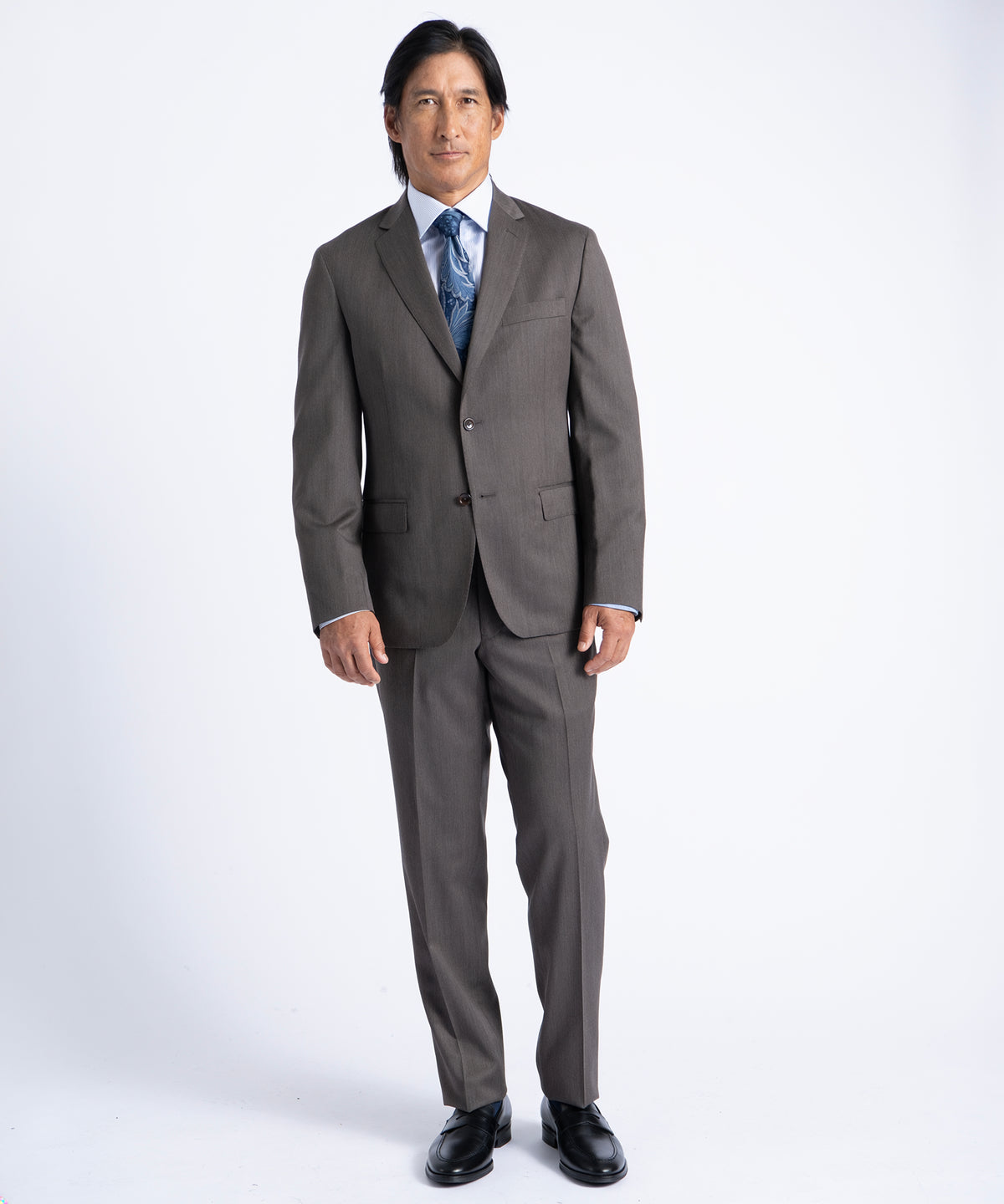 Brown Myles Super 110's Soft Construction Suit