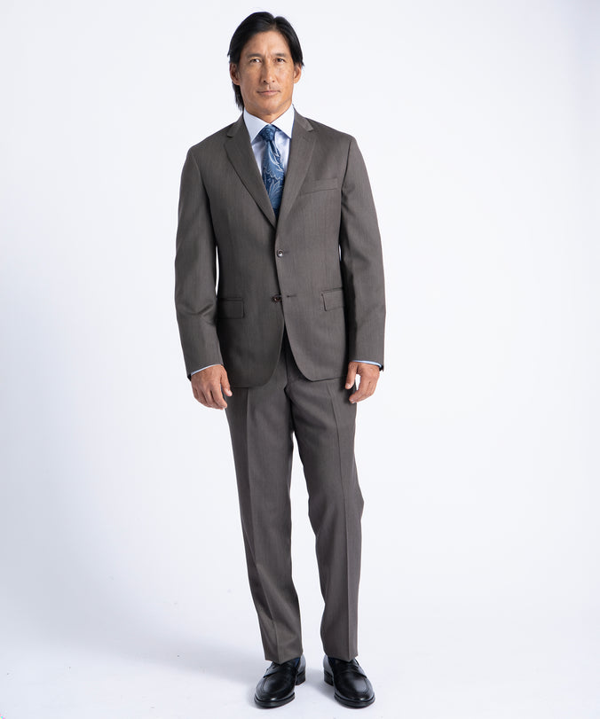 Brown Myles Super 110's Soft Construction Suit