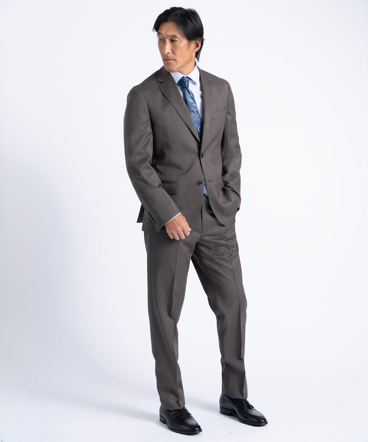Brown Myles Super 110's Soft Construction Suit