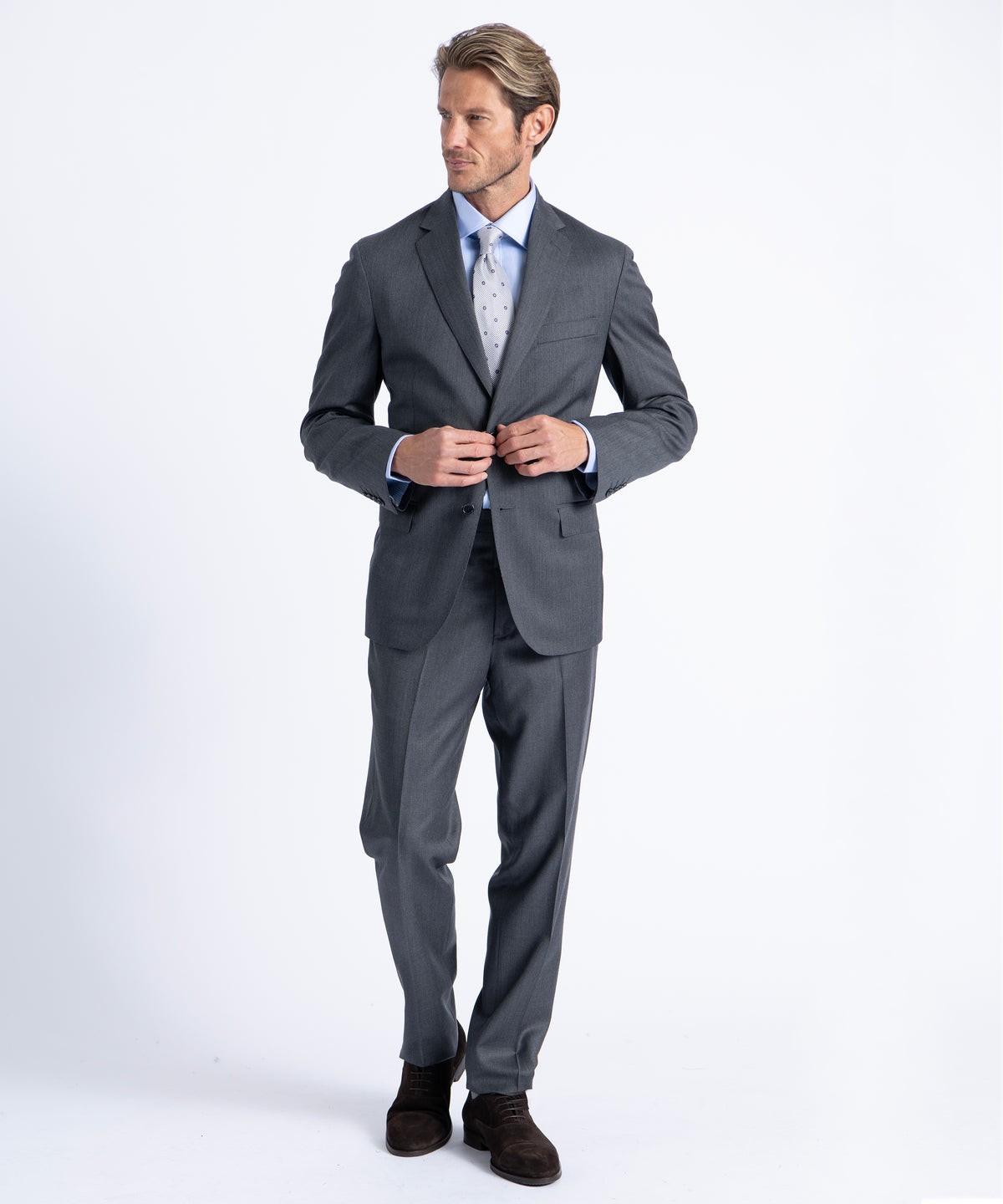 Grey Myles Super 110's Soft Construction Suit