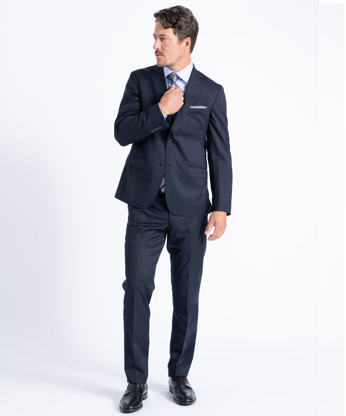 Navy Myles Super 110's Soft Construction Suit