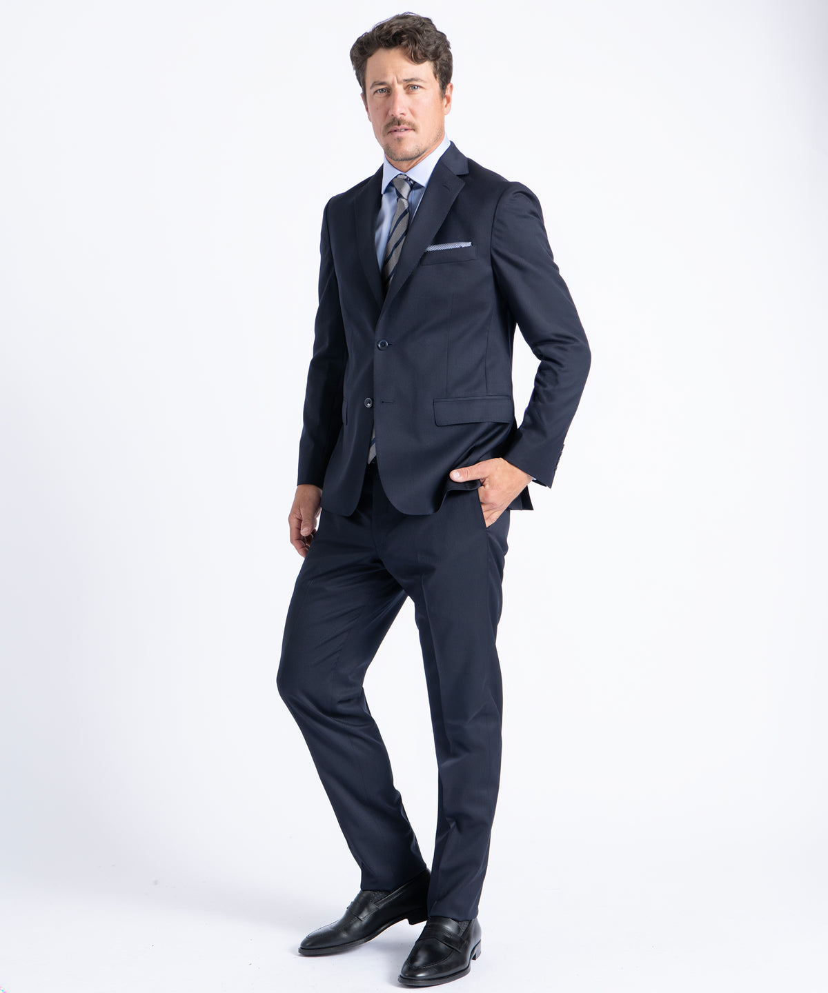 Navy Myles Super 110's Soft Construction Suit