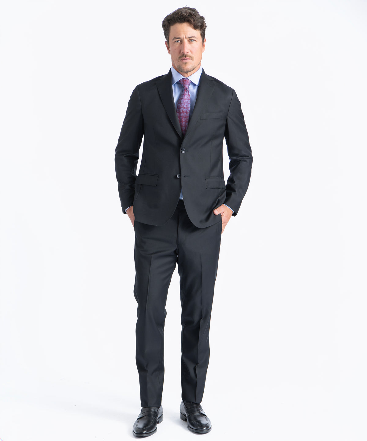 Black Myles Super 130’s Twill Soft Construction Suit
