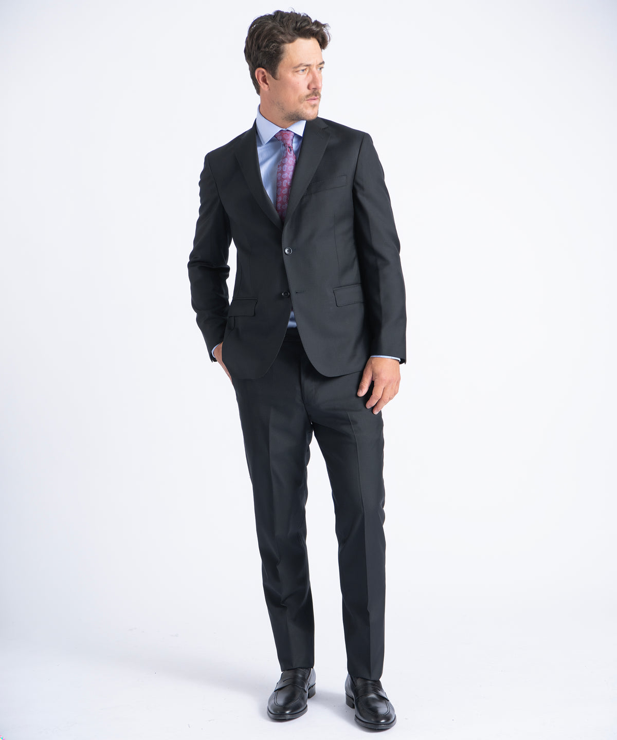 Black Myles Super 130’s Twill Soft Construction Suit