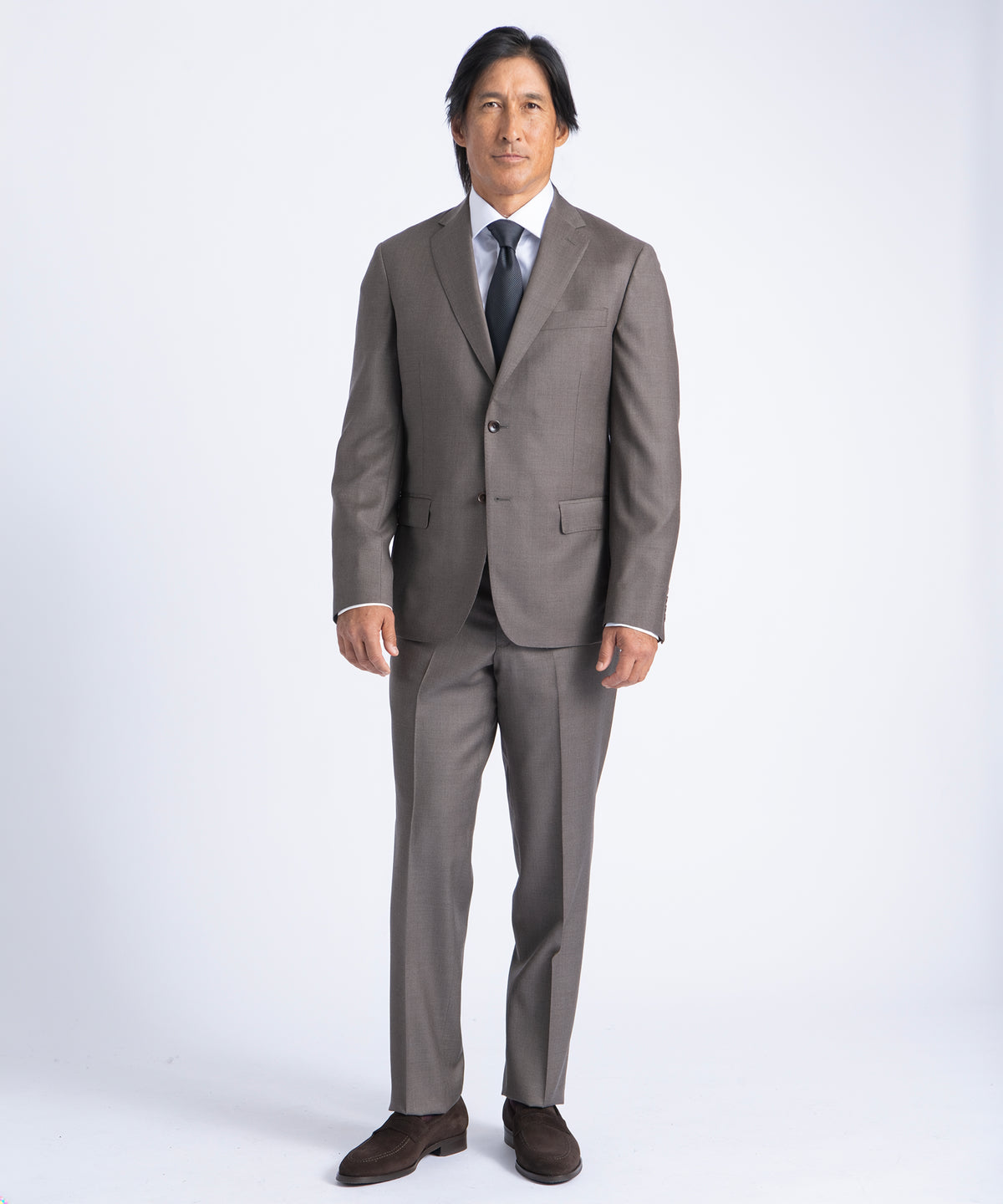 Brown Myles Super 130's Twill Soft Construction Suit