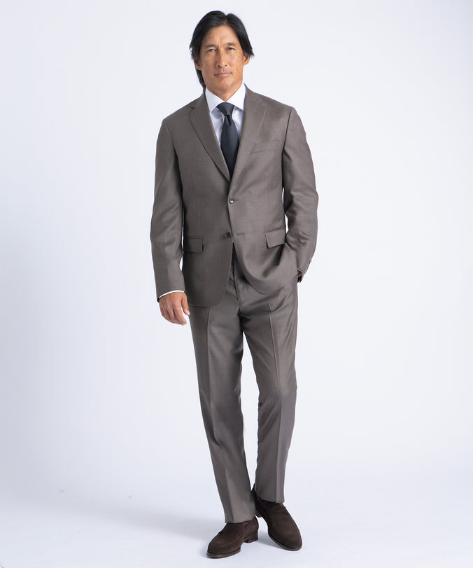 Brown Myles Super 130's Twill Soft Construction Suit