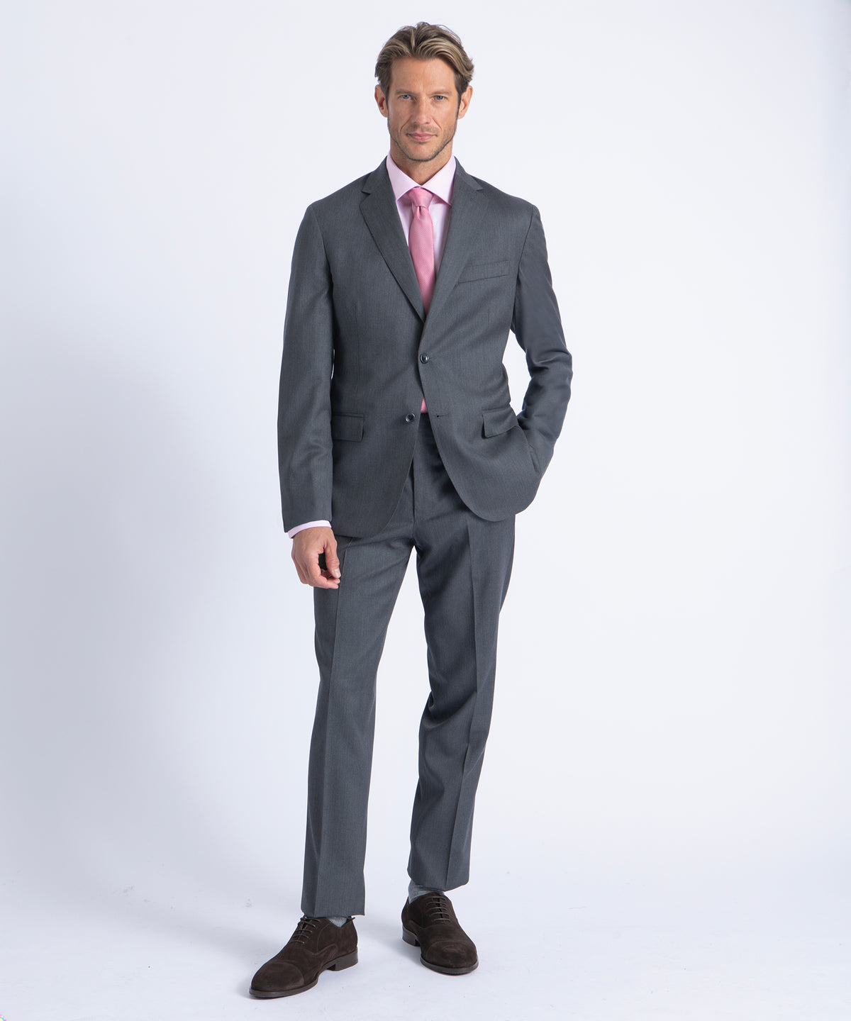 Grey Myles Super 130's Twill Soft Construction Suit