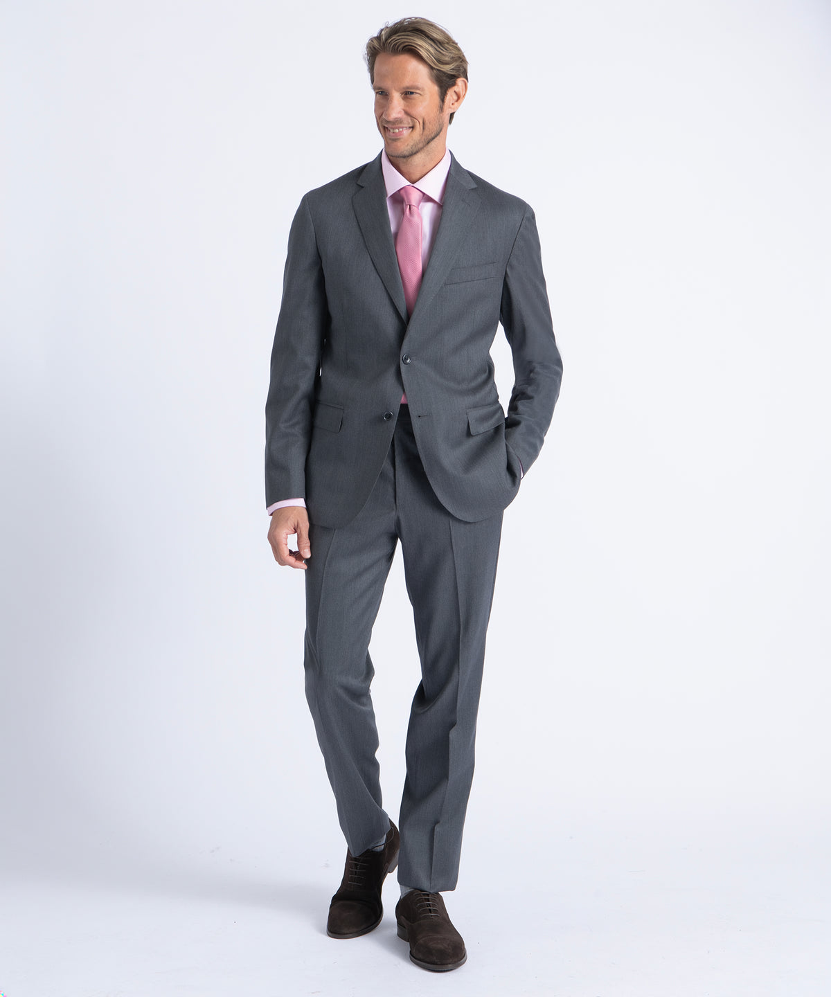 Grey Myles Super 130's Twill Soft Construction Suit