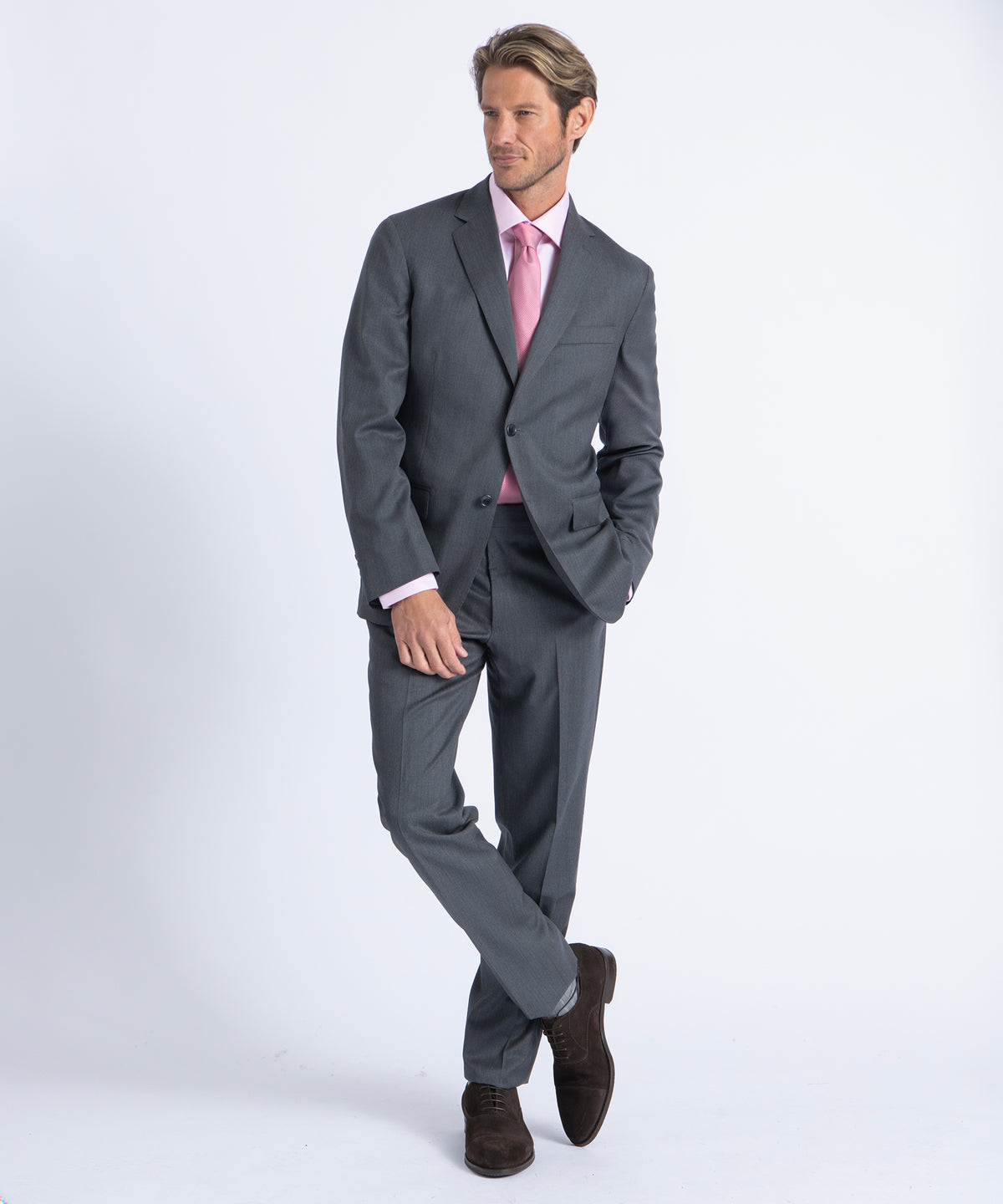 Grey Myles Super 130's Twill Soft Construction Suit