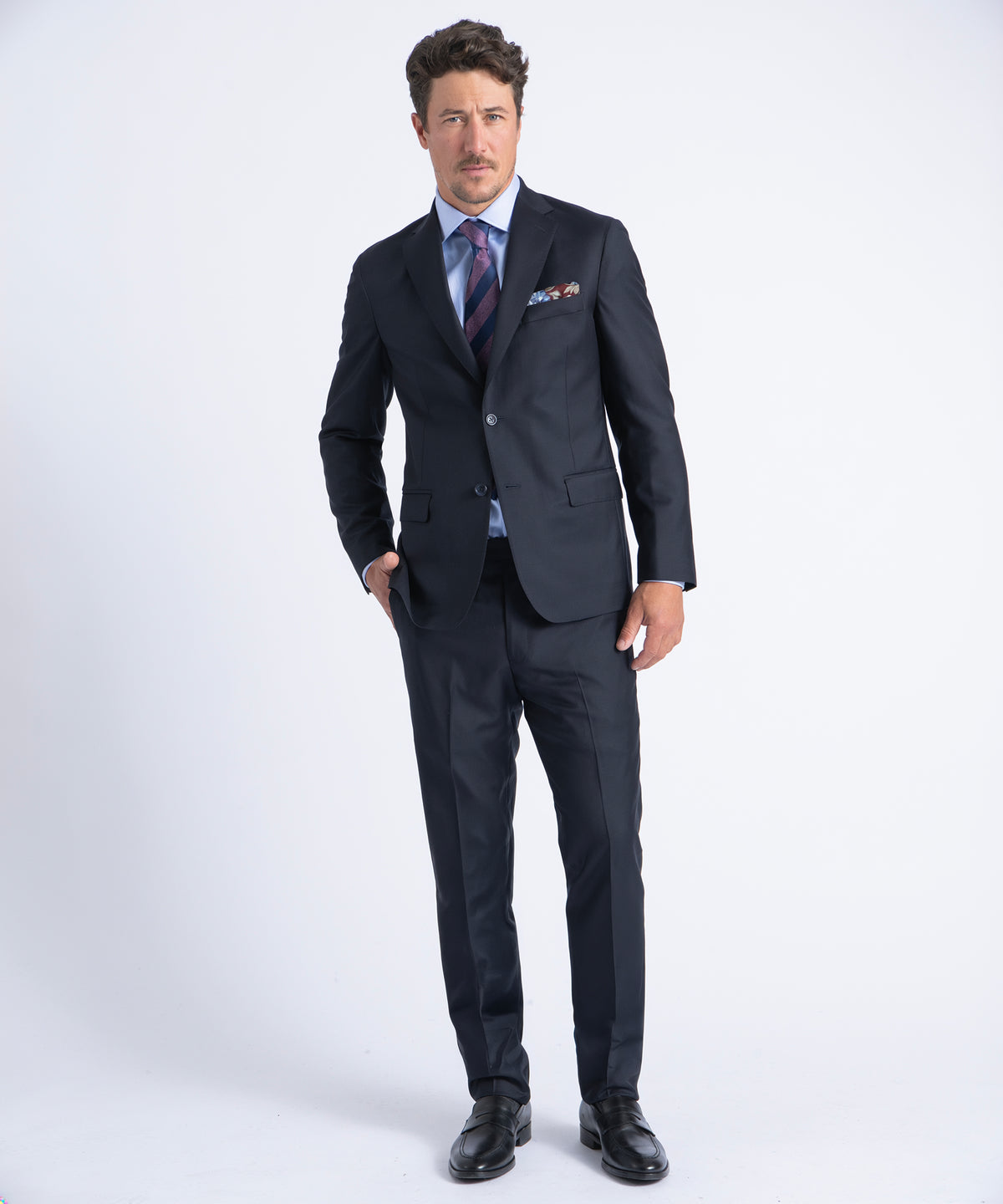 Navy Myles Super 130's Twill Soft Construction Suit