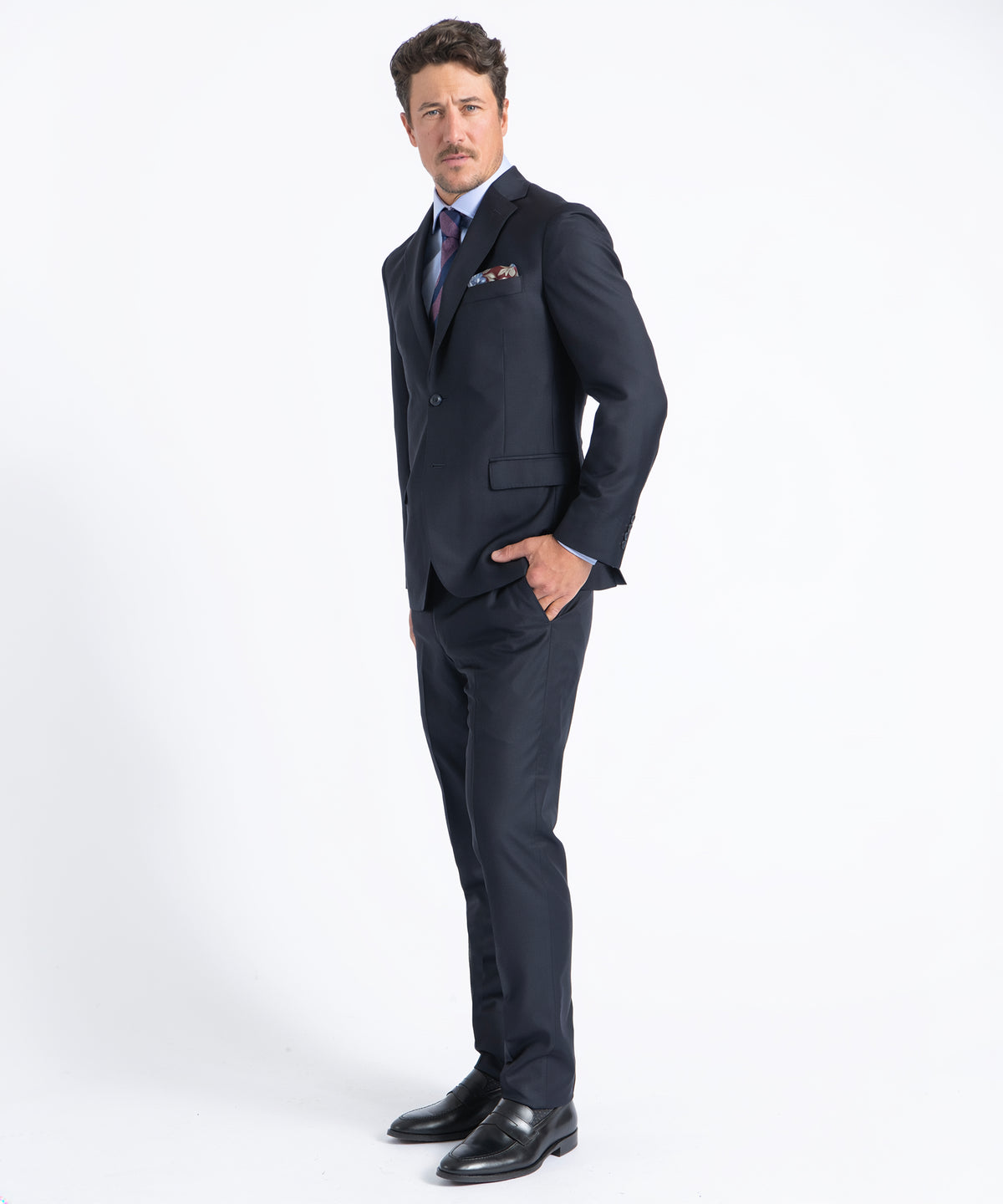 Navy Myles Super 130's Twill Soft Construction Suit