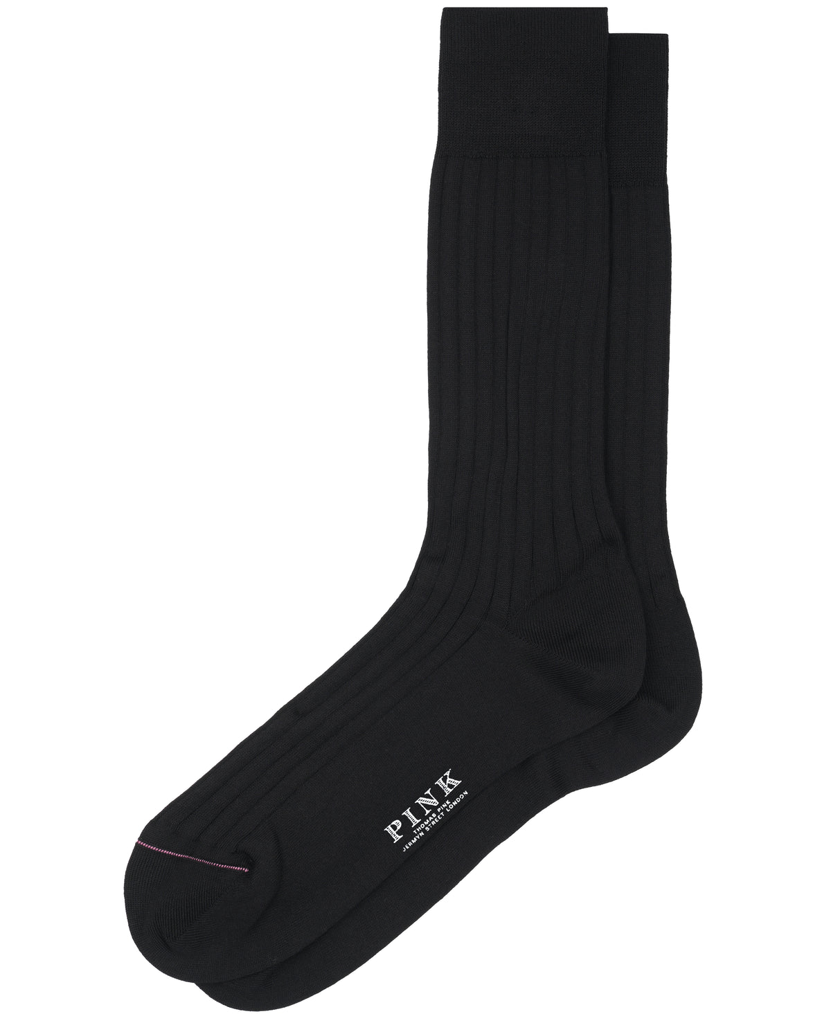 Black Dress Rib Egyptian Cotton Sock