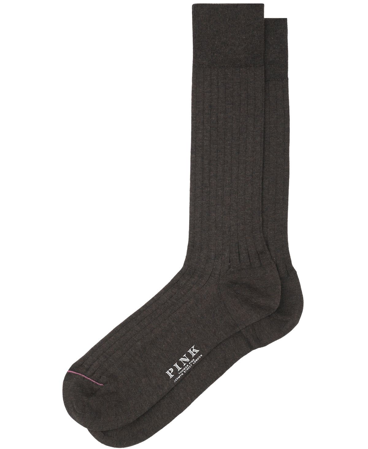 Brown Dress Rib Egyptian Cotton Sock