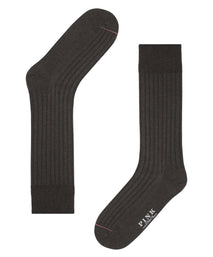 Brown Dress Rib Egyptian Cotton Sock