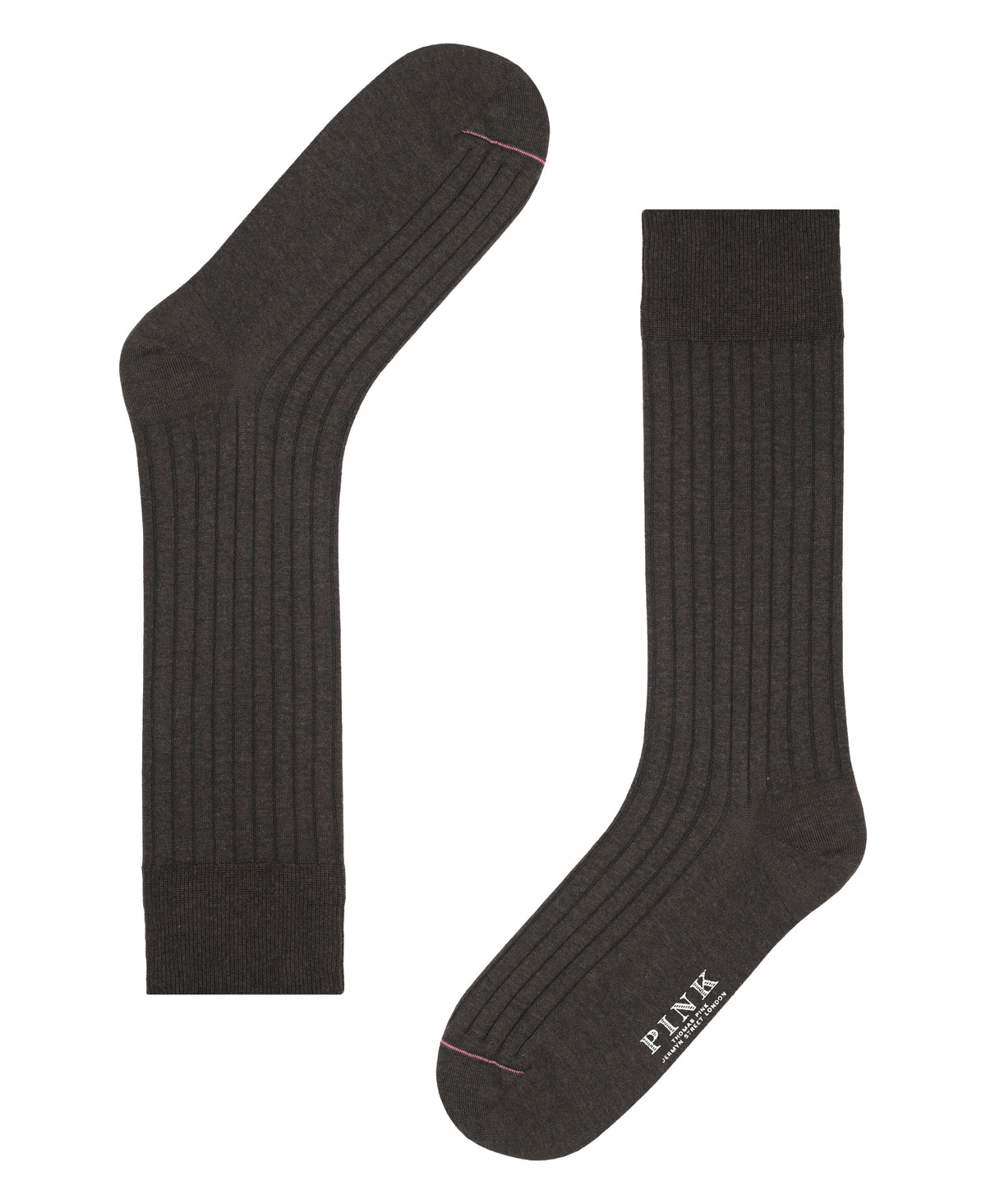 Brown Dress Rib Egyptian Cotton Sock