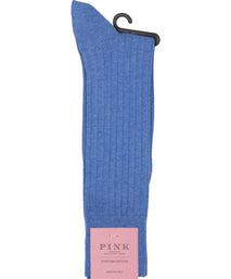 Blue Dress Rib Egyptian Cotton Sock