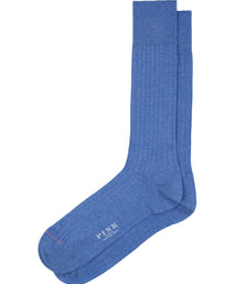 Blue Dress Rib Egyptian Cotton Sock