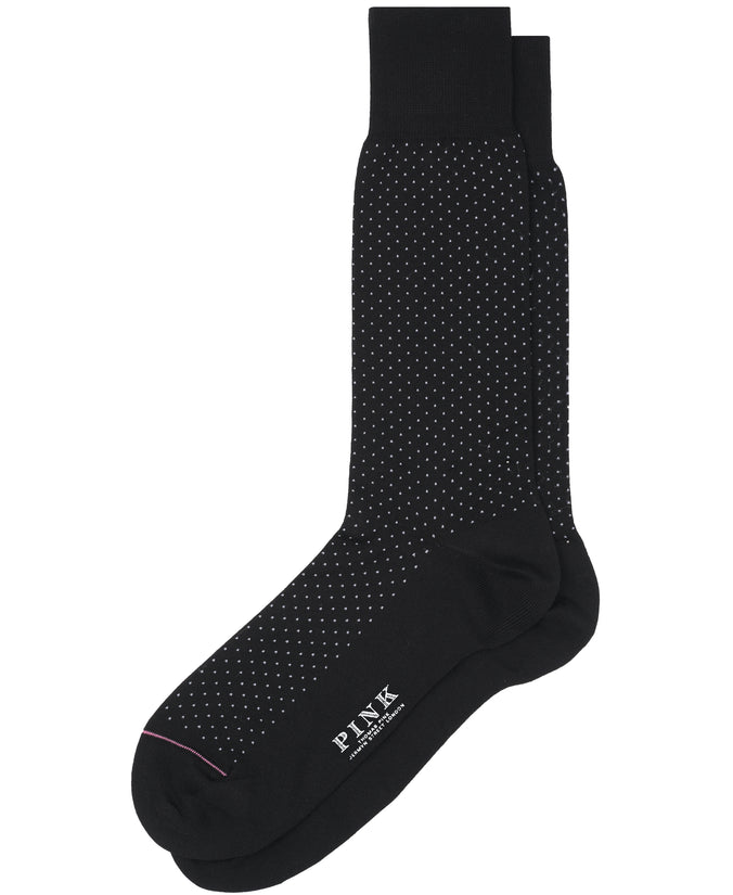 Black Pin Dot Crew Sock