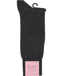Dark Grey Pin Dot Crew Sock