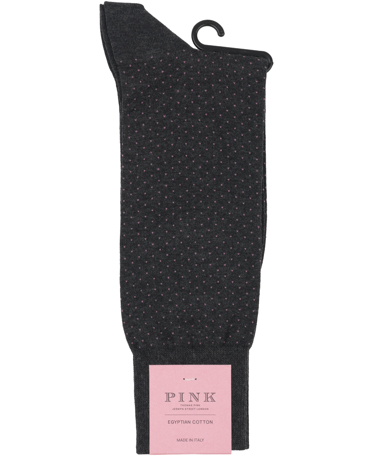 Dark Grey Pin Dot Crew Sock