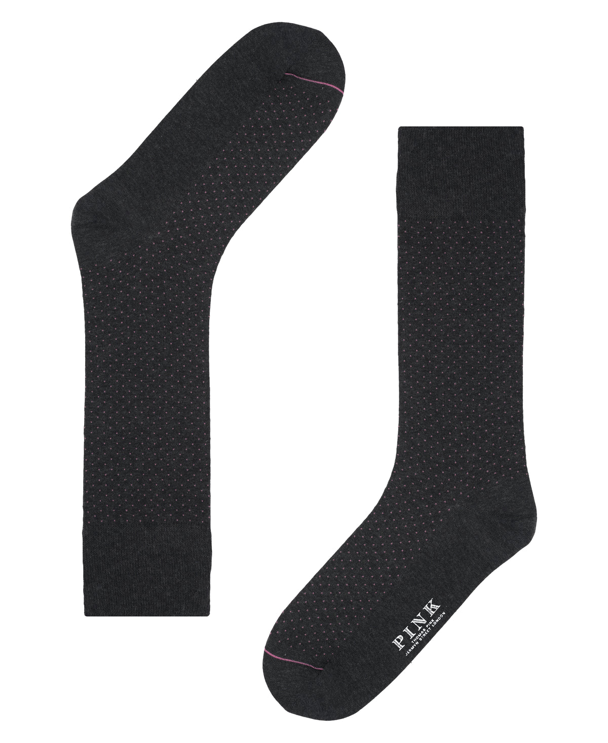 Dark Grey Pin Dot Crew Sock