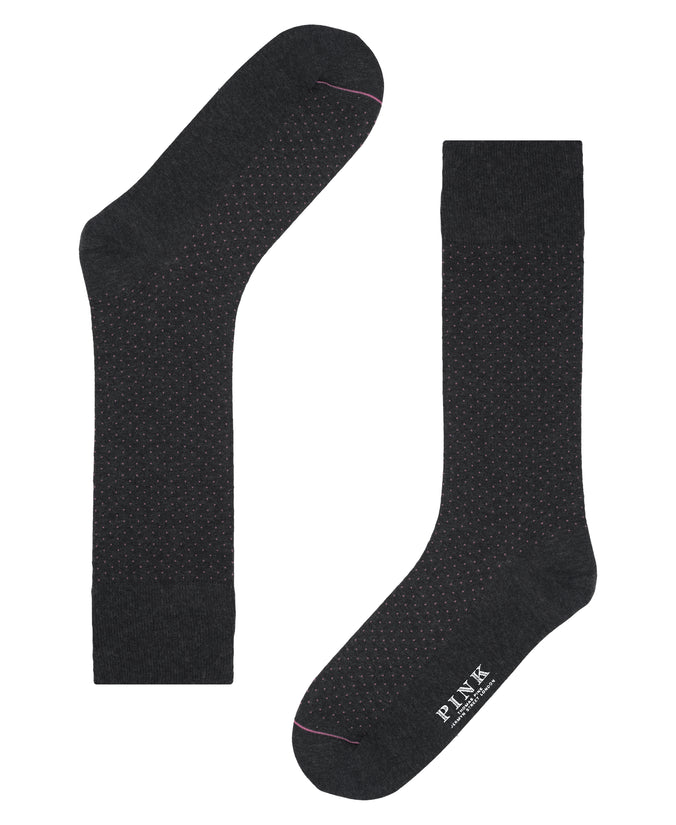 Dark Grey Pin Dot Crew Sock