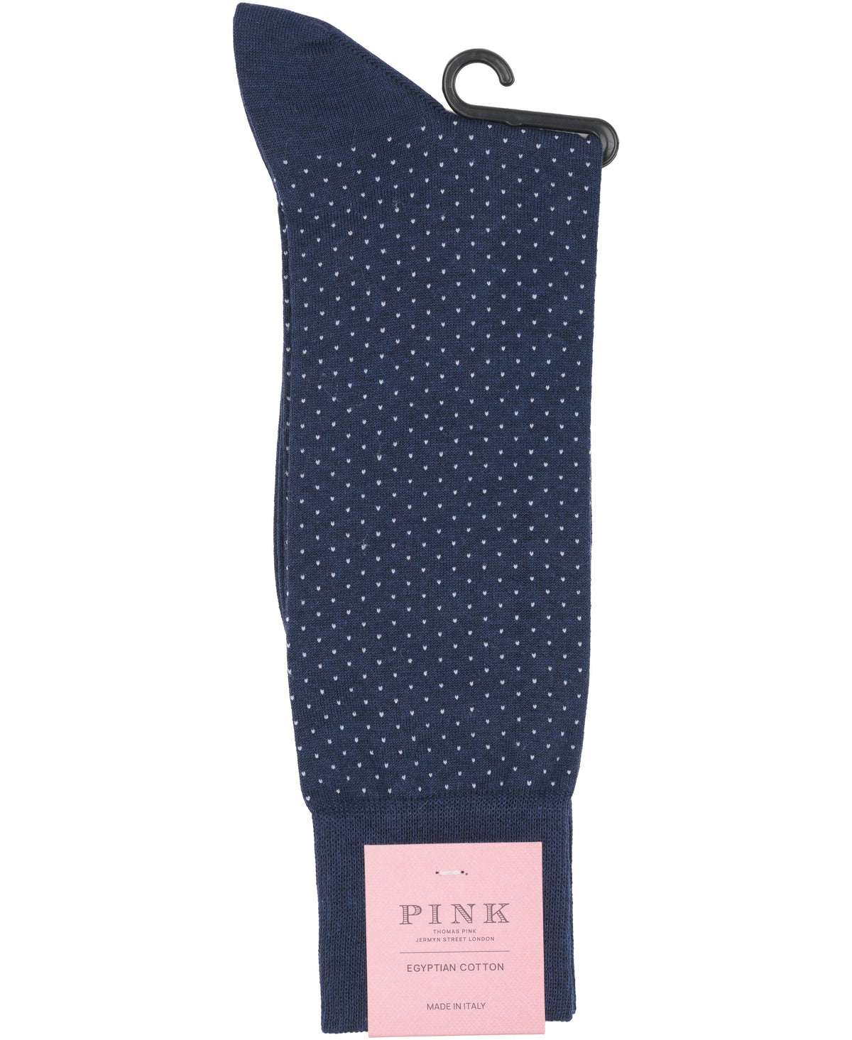 Navy Pin Dot Crew Sock