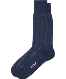 Navy Pin Dot Crew Sock