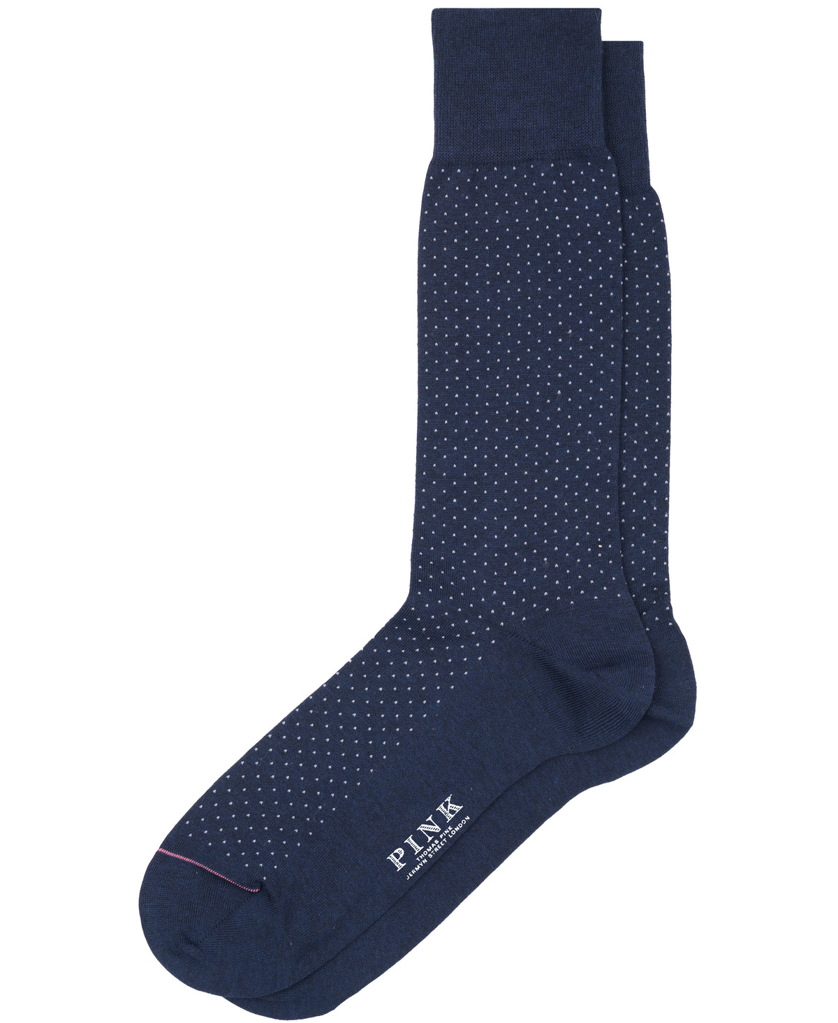 Navy Pin Dot Crew Sock