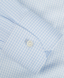 Blue Tailored Fit Poplin Mid Size Check Dress Shirt