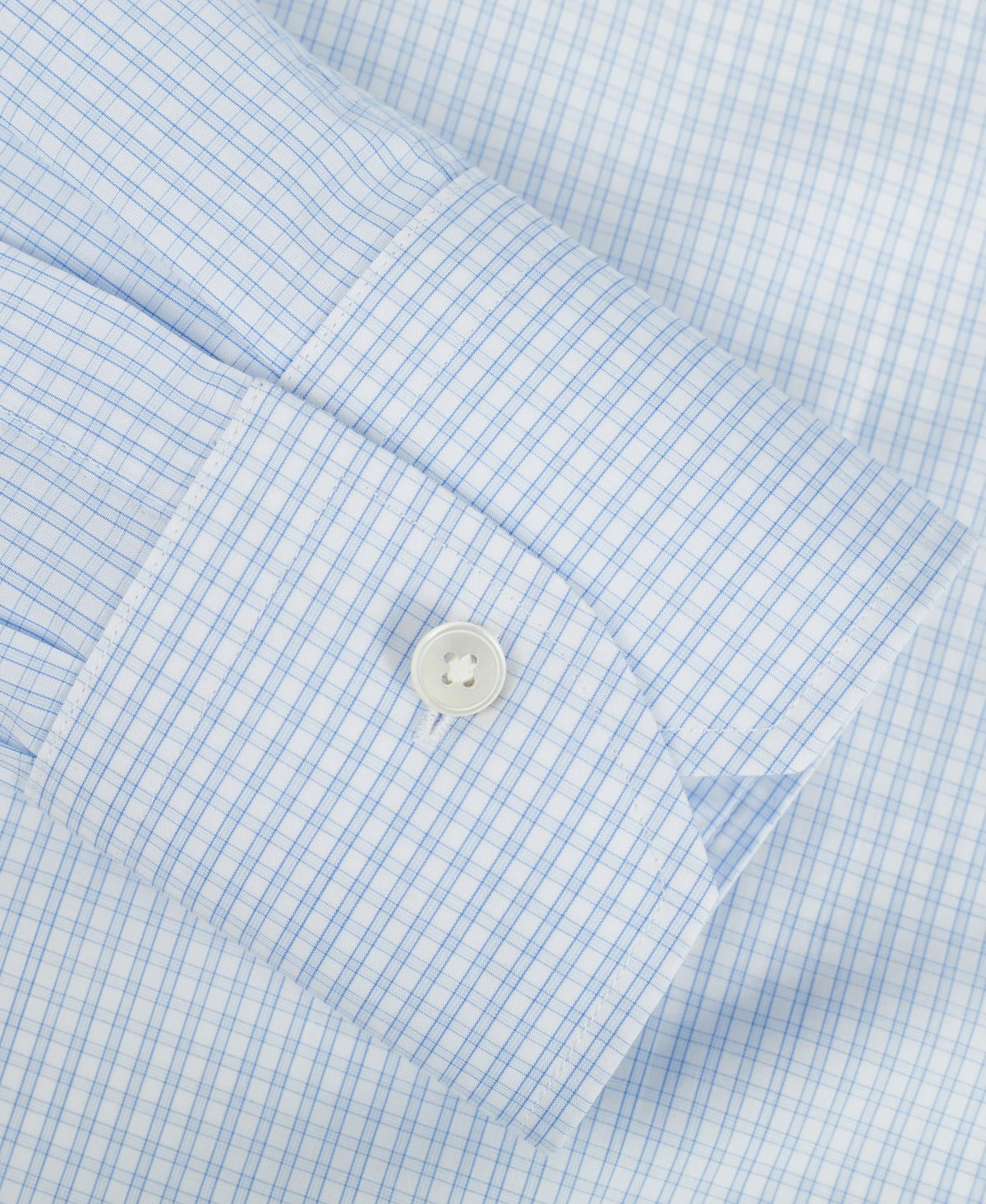Blue Tailored Fit Poplin Mid Size Check Dress Shirt