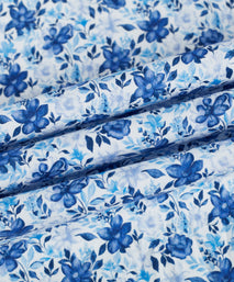 Navy Tailored Fit Poplin Garden Floral Print Dress Shirt
