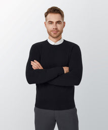 Black Cashmere Crewneck Sweater