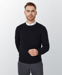 Black Cashmere Crewneck Sweater