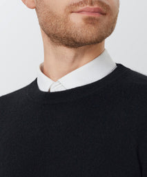 Black Cashmere Crewneck Sweater