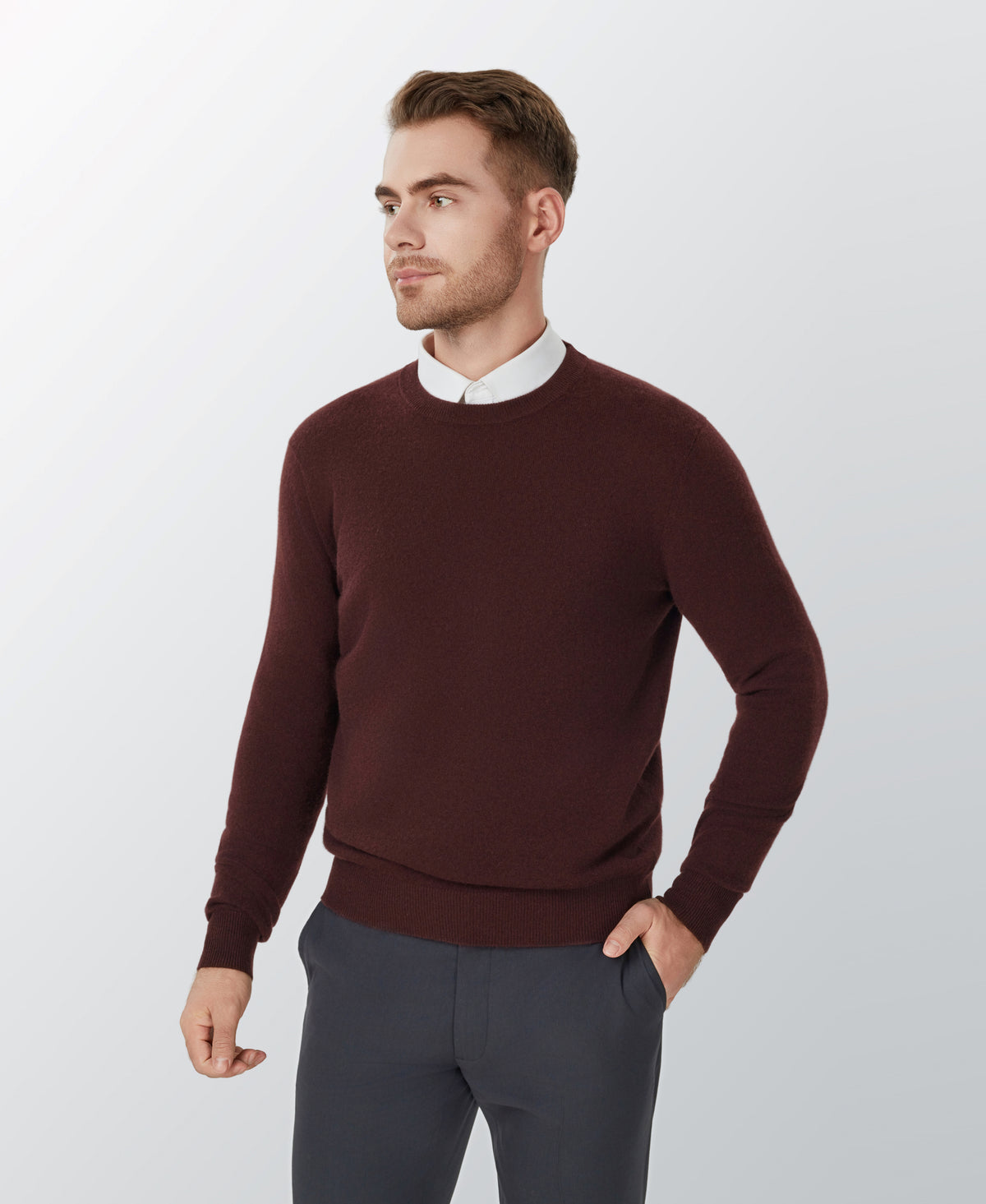 Chocolate Cashmere Crewneck Sweater