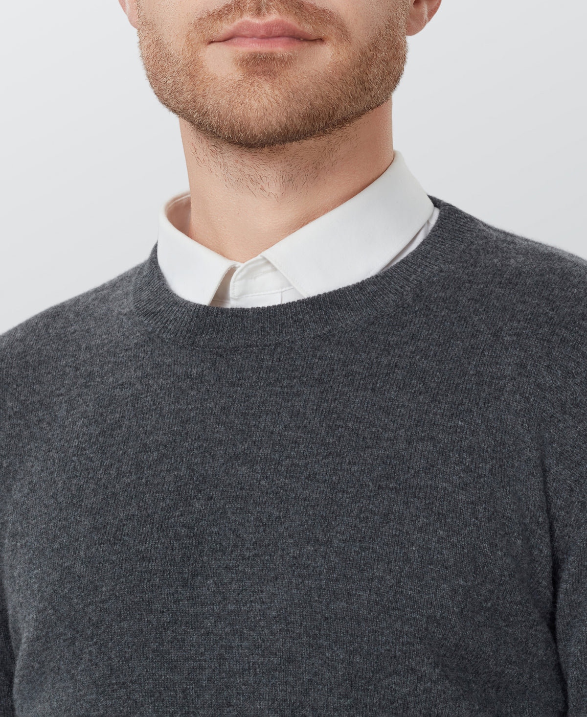 Dark Grey Cashmere Crewneck Sweater