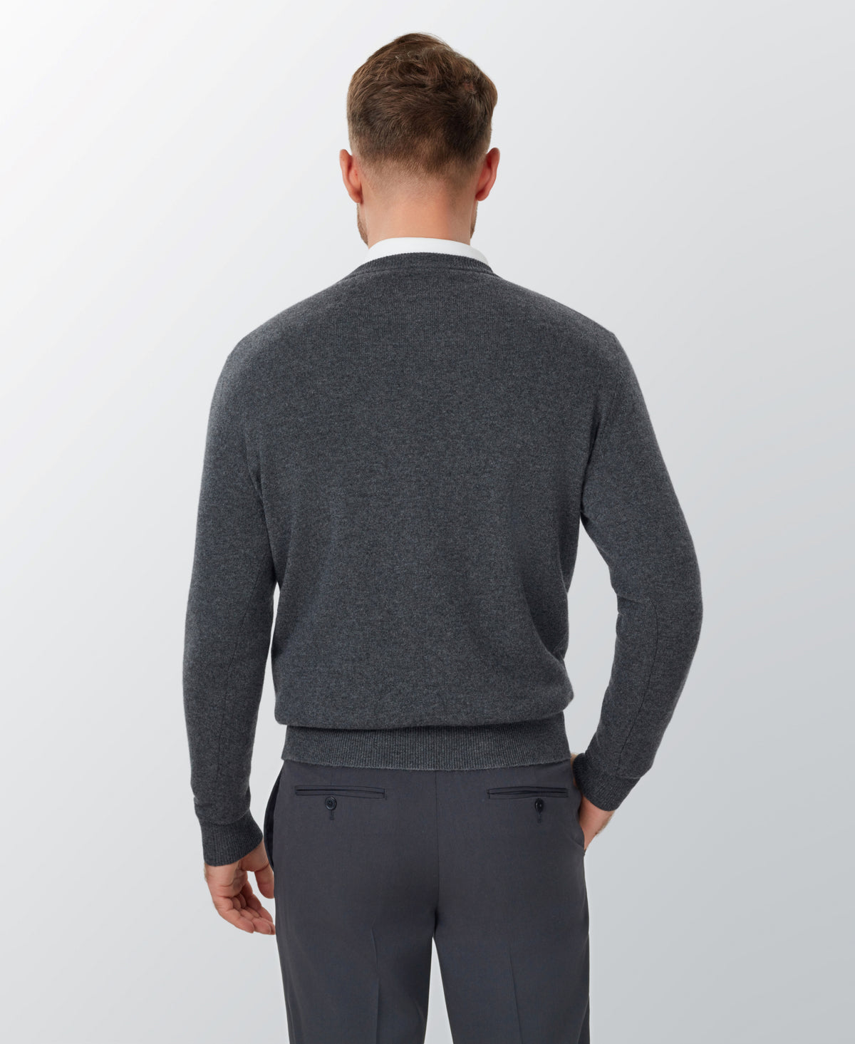Dark Grey Cashmere Crewneck Sweater