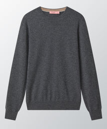 Dark Grey Cashmere Crewneck Sweater