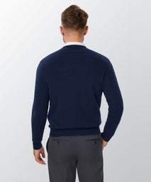 Dark Navy Cashmere Crewneck Sweater