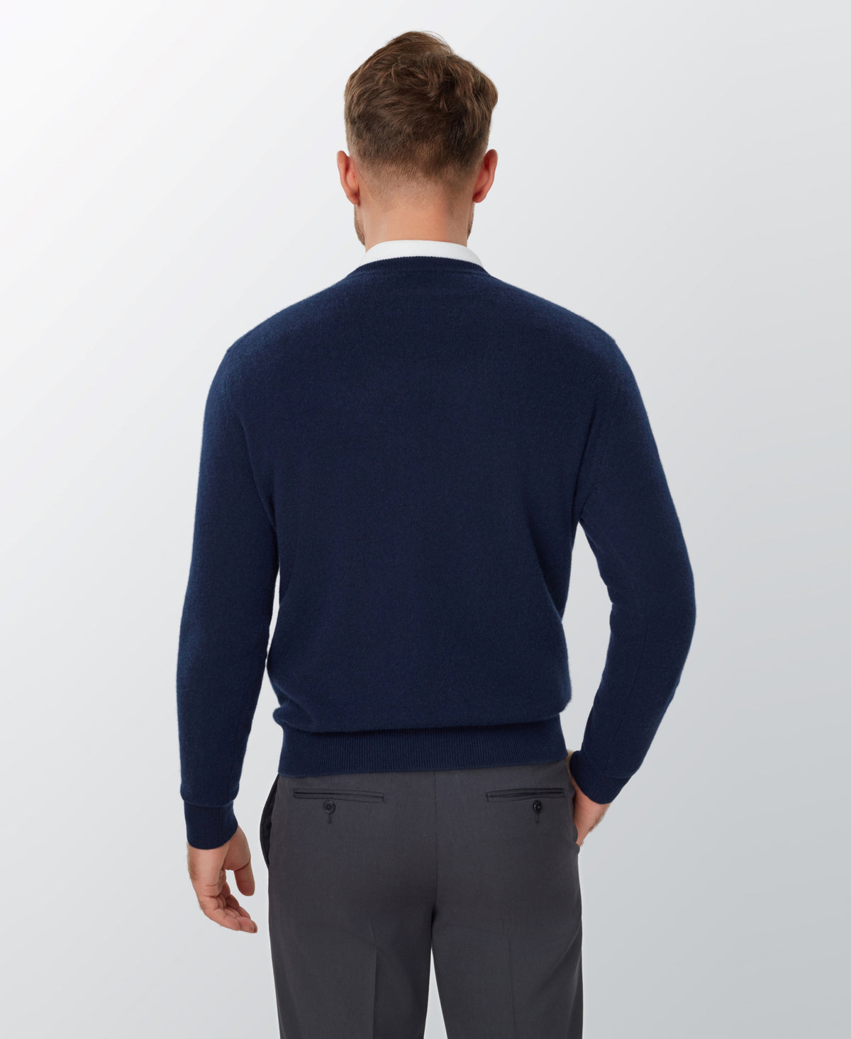 Dark Navy Cashmere Crewneck Sweater