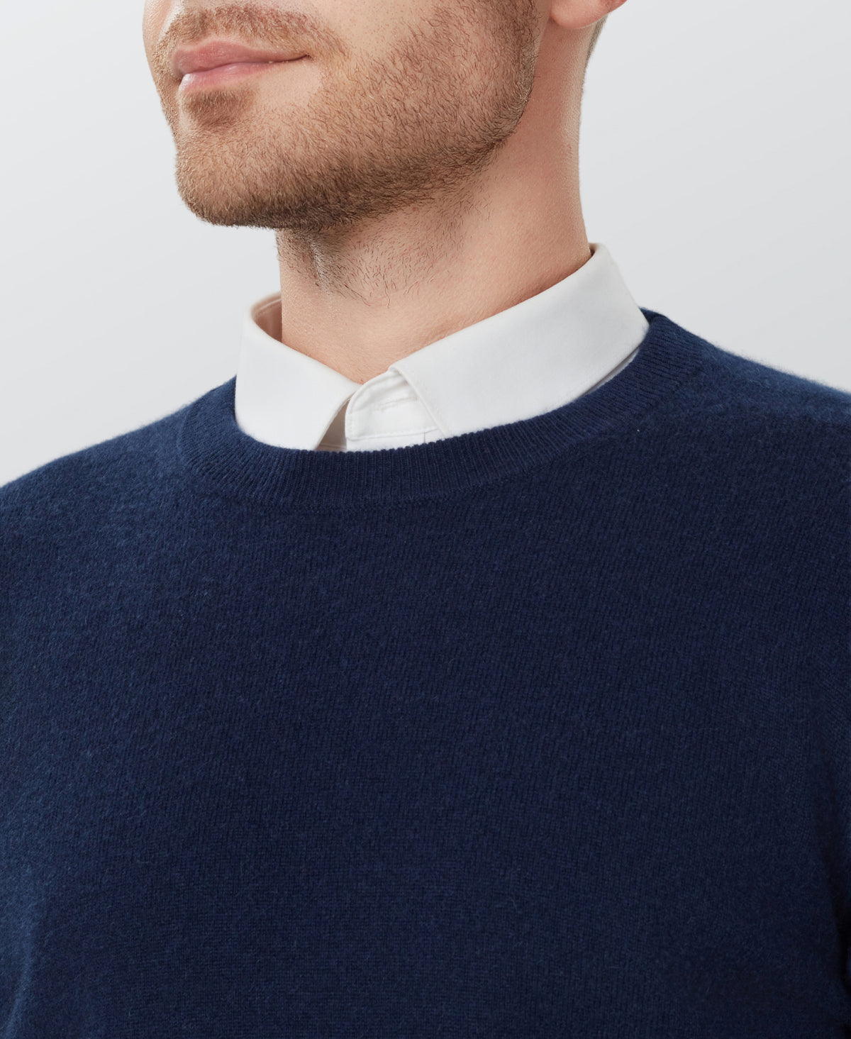 Dark Navy Cashmere Crewneck Sweater