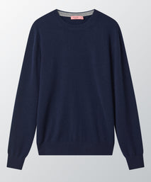 Dark Navy Cashmere Crewneck Sweater
