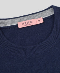 Dark Navy Cashmere Crewneck Sweater