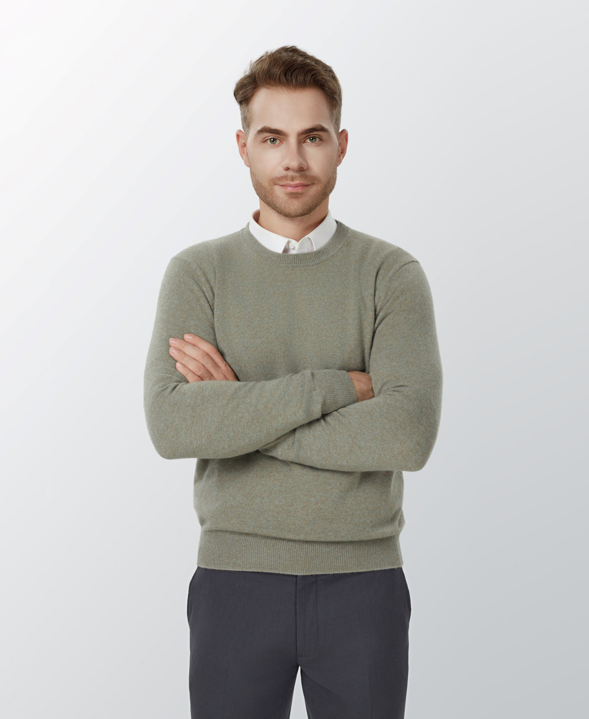 Green Grass 100% Cashmere Crewneck Sweater